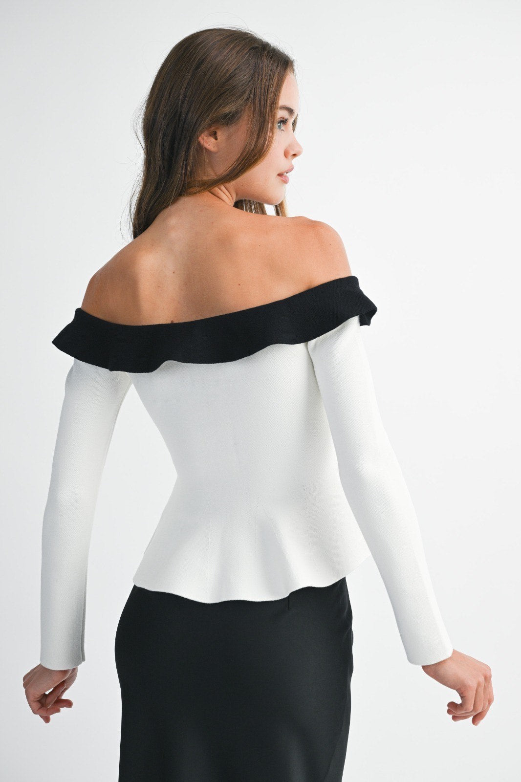 Off shoulder knit top