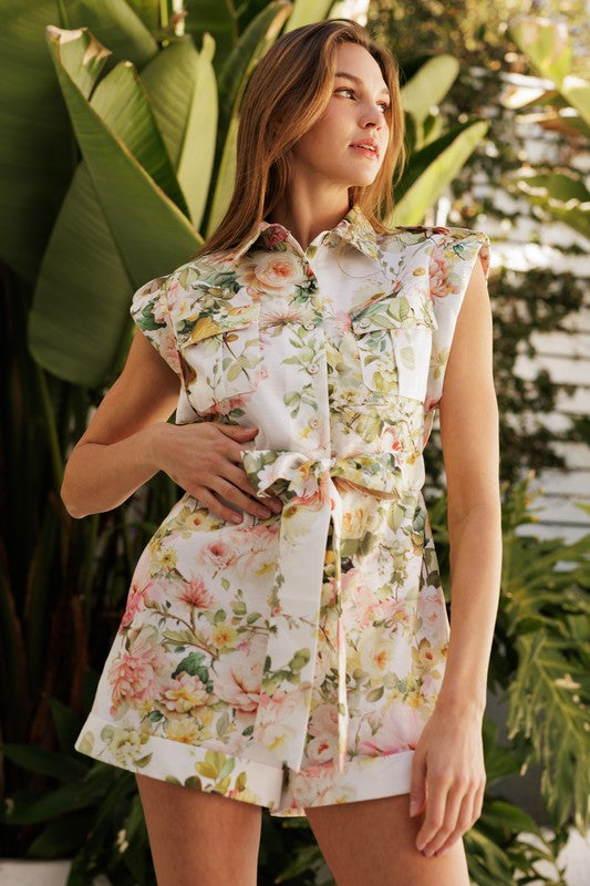 Powder Pink Floral Jumpsuit