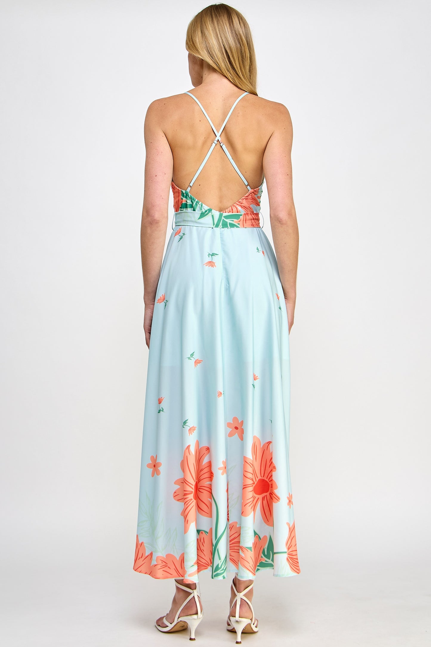 Floral Open Back Maxi Dress