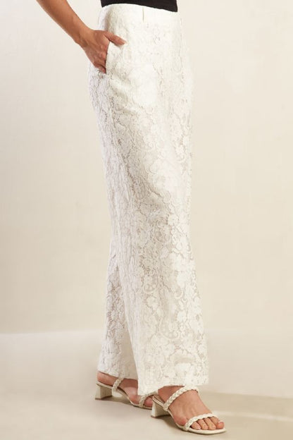 A Woven Lace Vest & Pants Matching Set