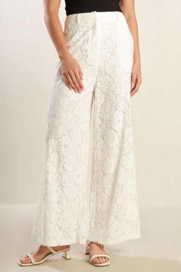 A Woven Lace Vest & Pants Matching Set