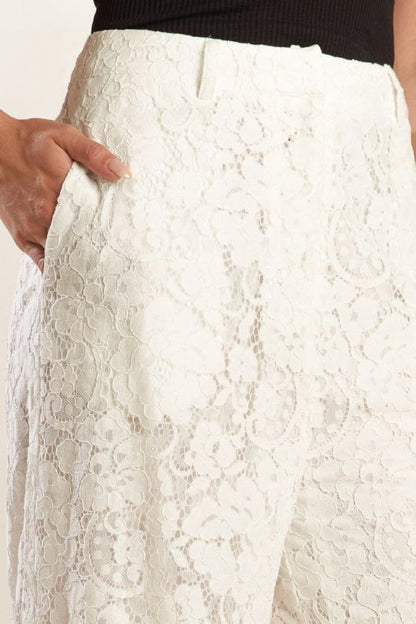 A Woven Lace Vest & Pants Matching Set