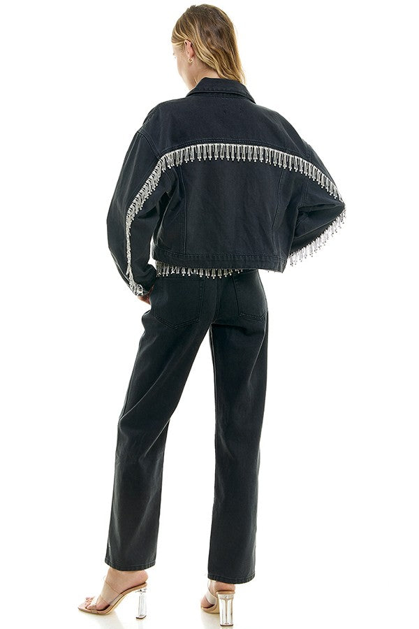 Oversize Denim Black  Jacket