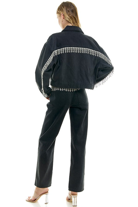 Oversize Denim Black  Jacket