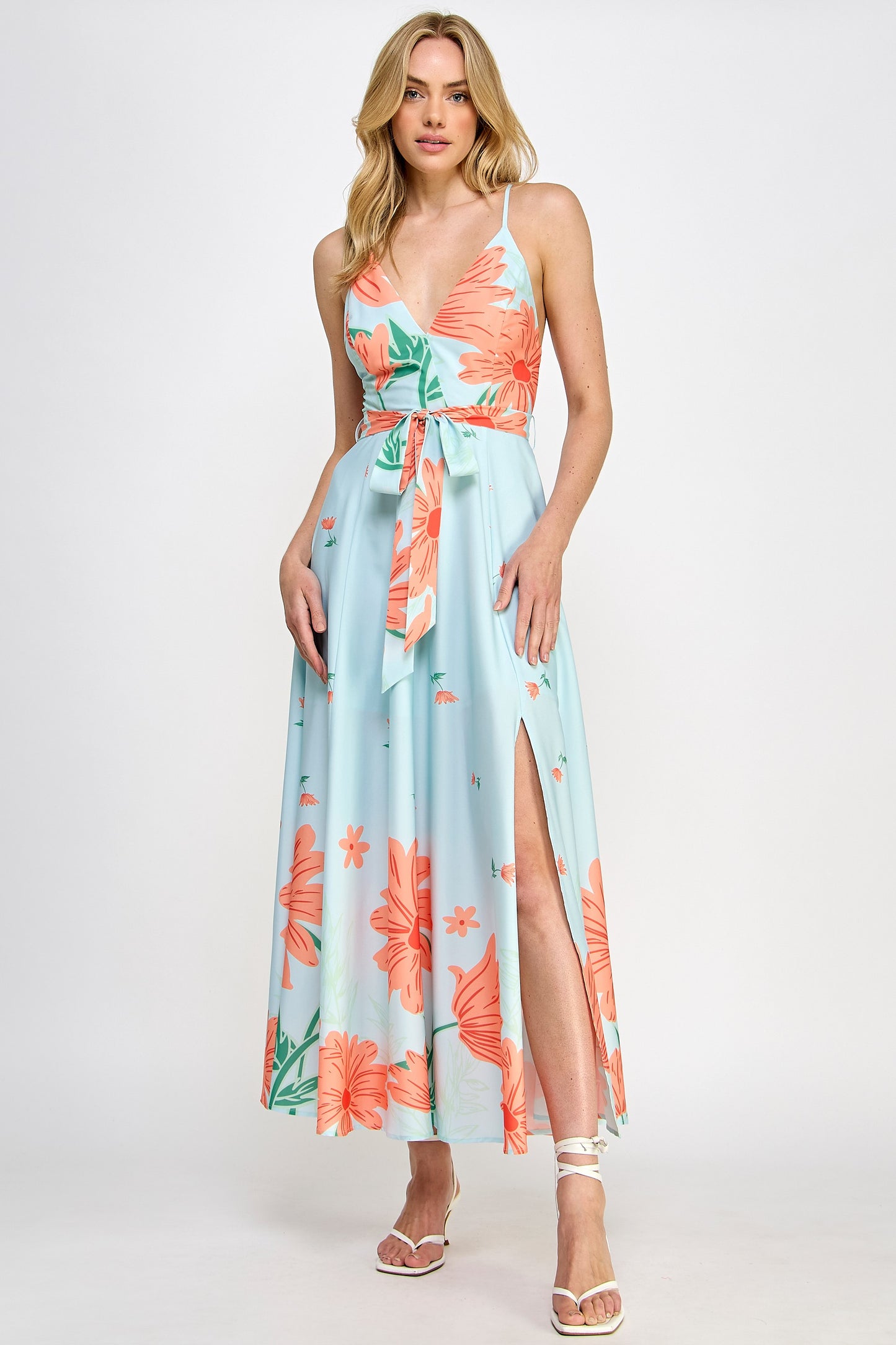 Floral Open Back Maxi Dress