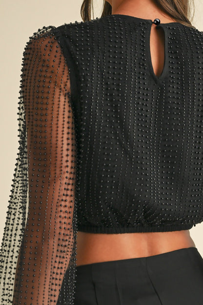 Pearl Sheer Mesh Top