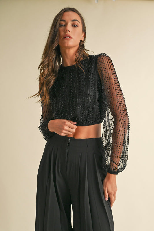 Pearl Sheer Mesh Top