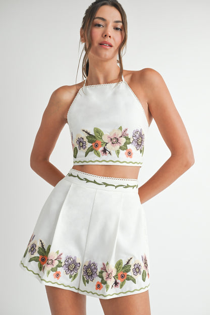Embroiderd Top And Short Set. /BESTSELLER/LAST PIECE