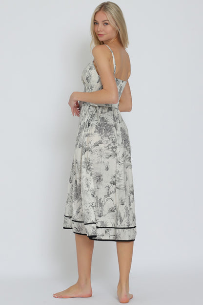 THIN ADJUSTABLE STRAP BELT MIDI DRESS