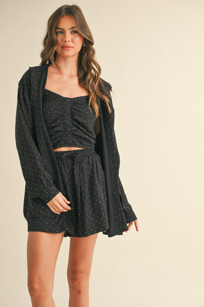 Rhinestones Crinkled 3-pieces Set