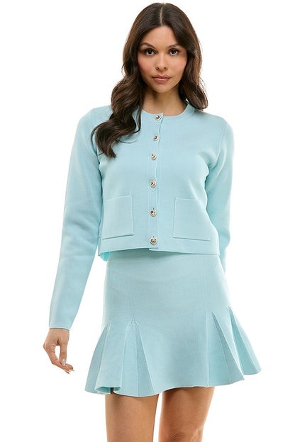 Skirt and Cardigan Set
