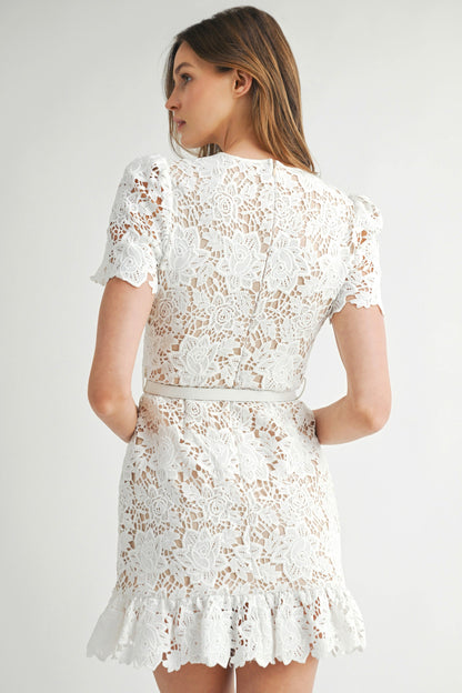 Lace Short Sleeve Mini Dress/COMINGSOON