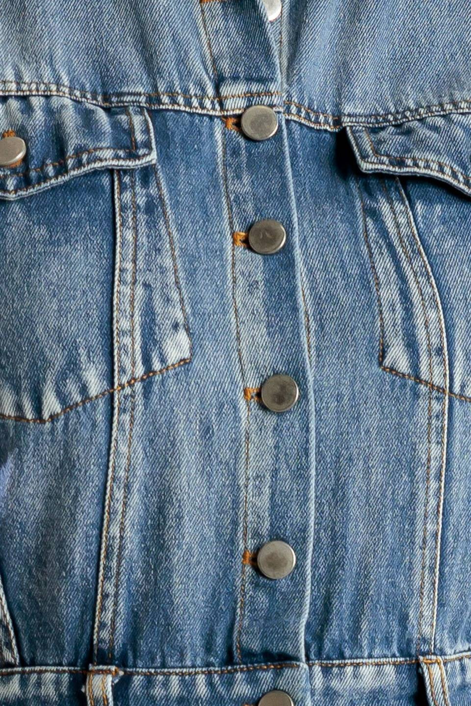 Washed Denim Midi Dress