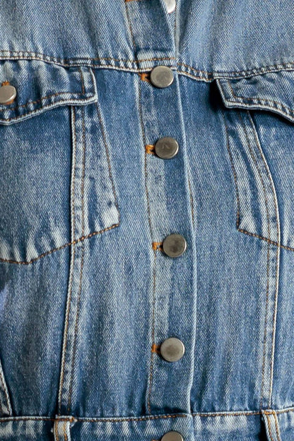 Washed Denim Midi Dress