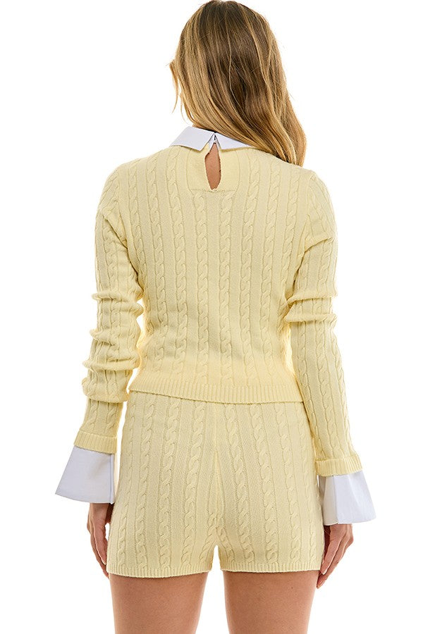 Flare Cuff Bttn Up sweater