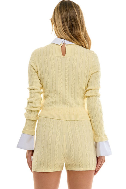 Flare Cuff Bttn Up sweater