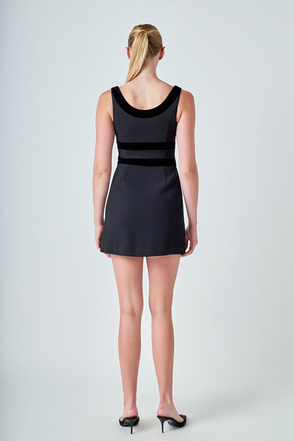 Velvet Bow Mini Dress