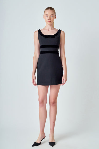 Velvet Bow Mini Dress