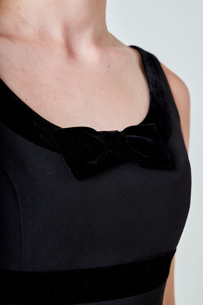 Velvet Bow Mini Dress