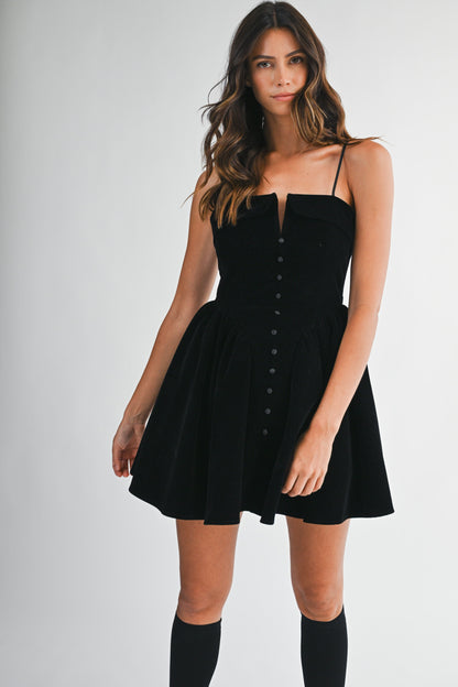 VELVET BUSTIER MINI DRESS