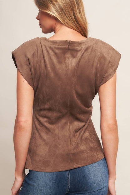 A faux suede top
