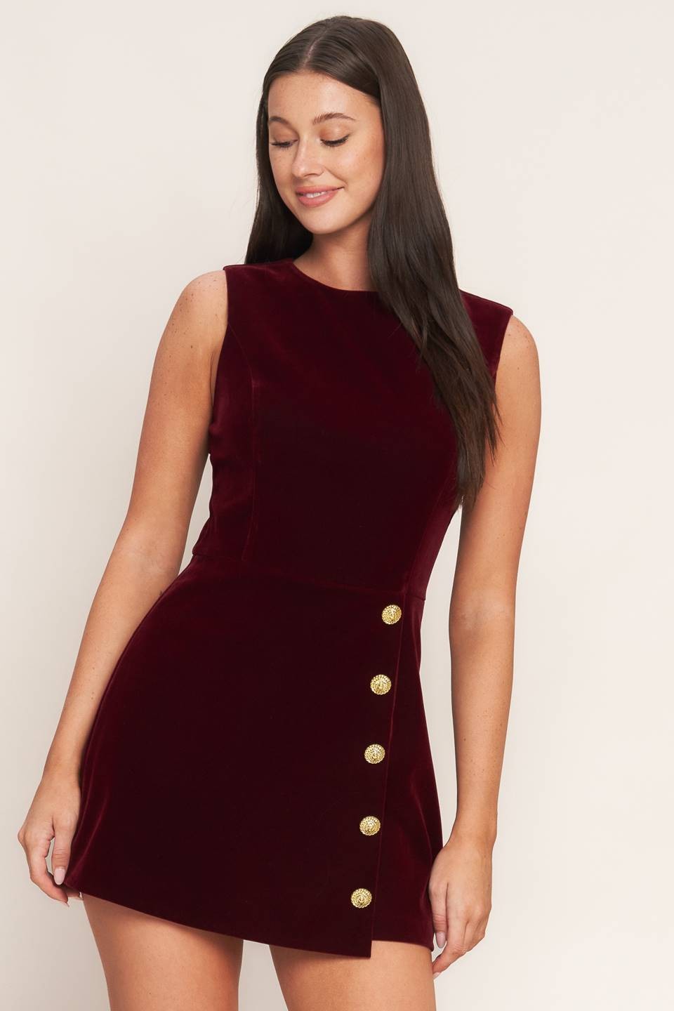 Burgandy velvet Romper//preorder//