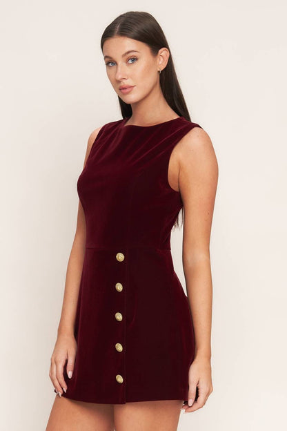 Burgandy velvet Romper//preorder//