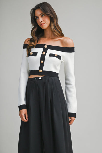 Contrast  Detail Long Sleeve Sweater//preorder//