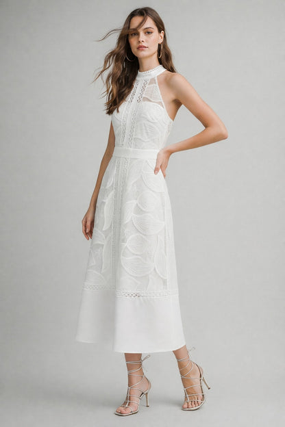 High Neck Midi Lace Dress/Coming Soon