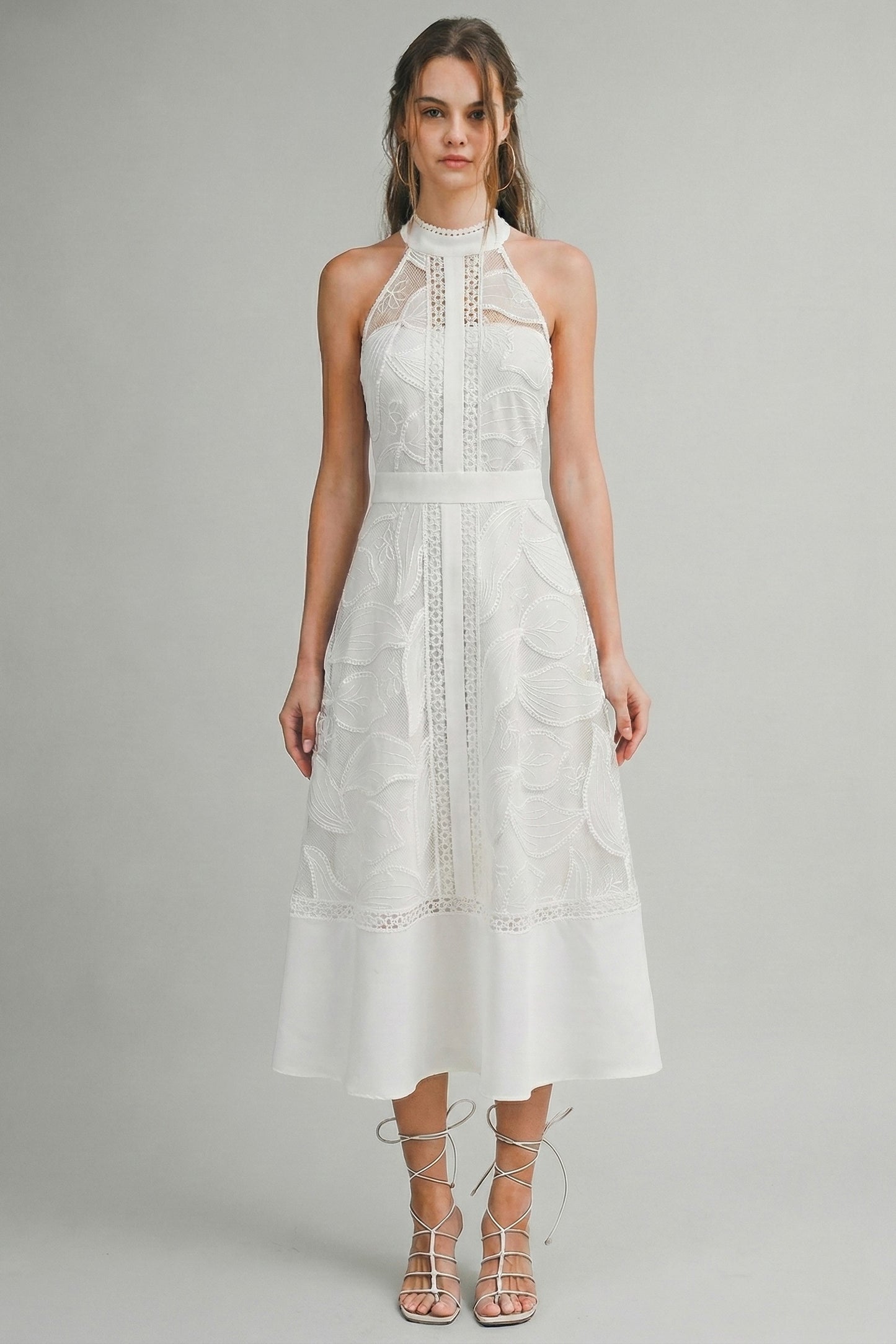High Neck Midi Lace Dress/Coming Soon