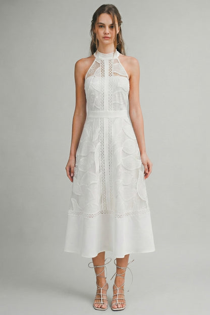 High Neck Midi Lace Dress/Coming Soon