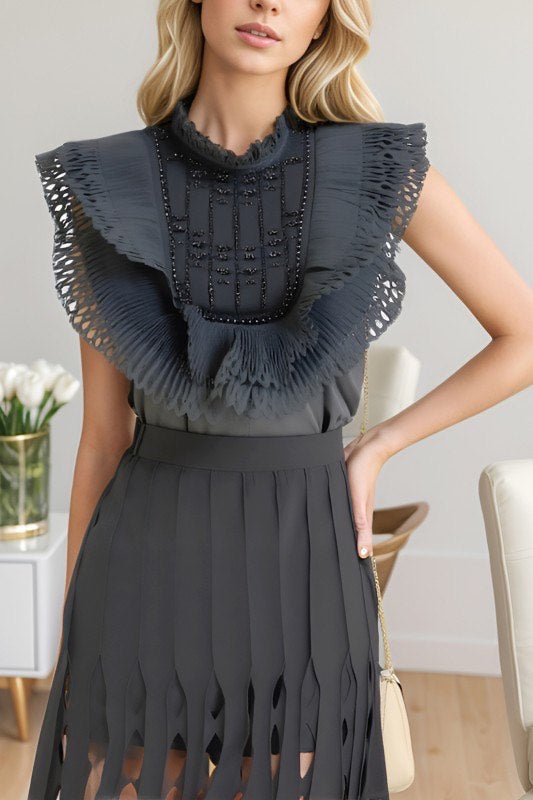 Detailed Ruffle top