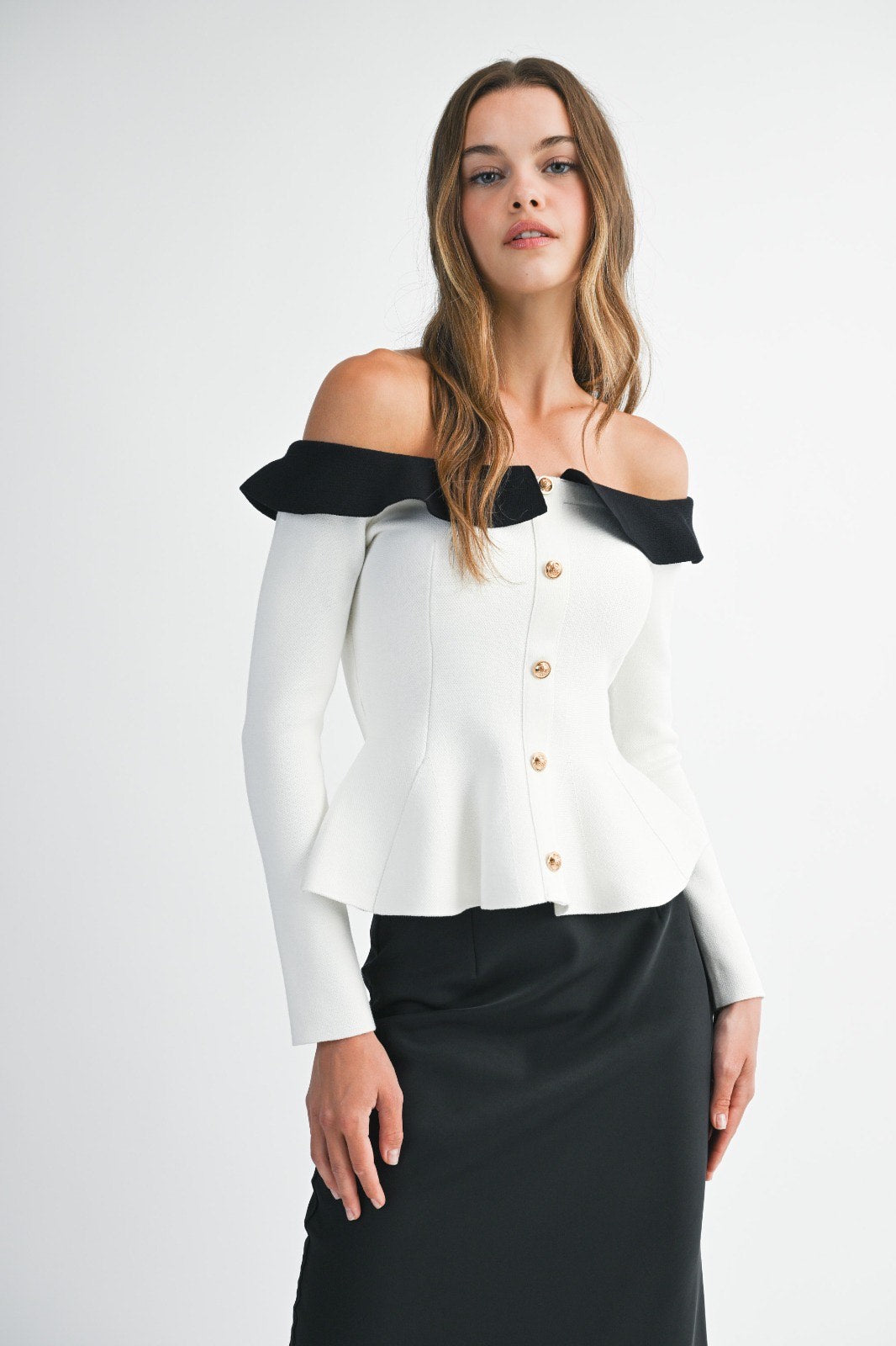 Off shoulder knit top