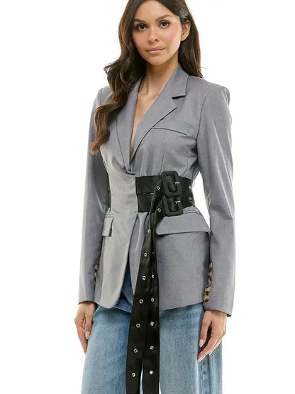 Belted Ovrs Blazer