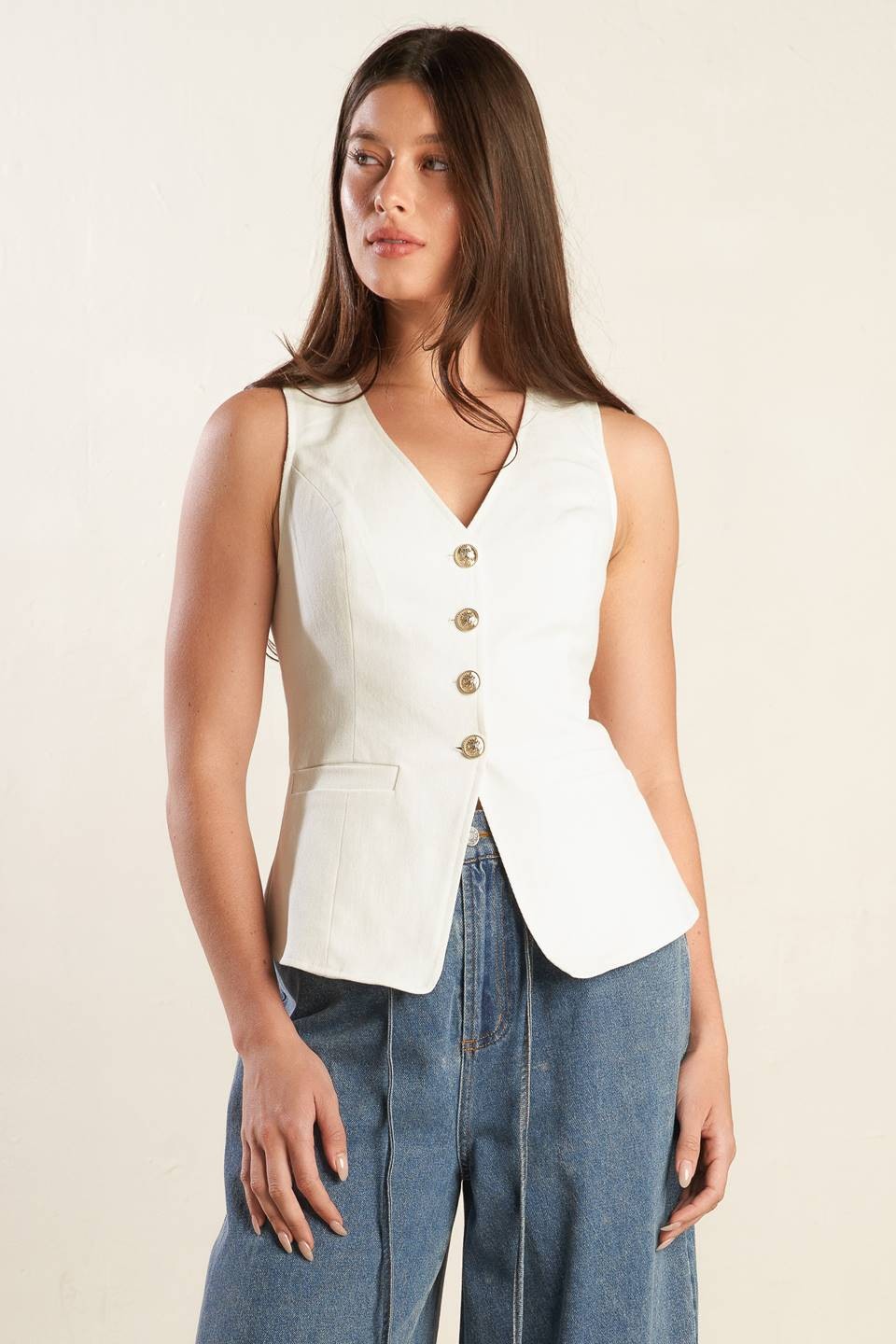 Solid Woven Vest