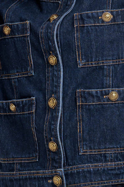 Washed denim jacket and skort