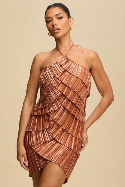 Pleated Layers Mini Dress/New Arrival