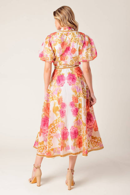 A printed Woven Midi Dress
