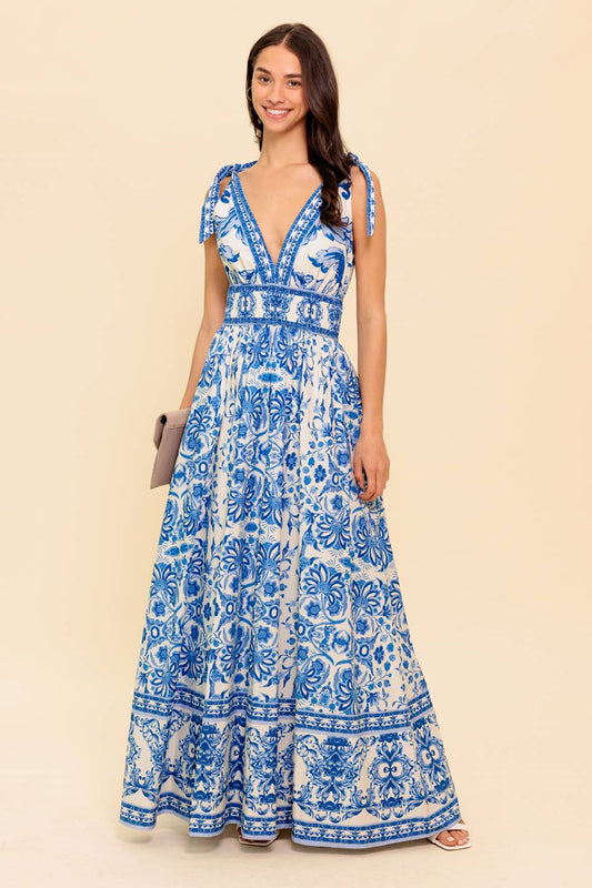 A Printed Woven Maxi Dress
