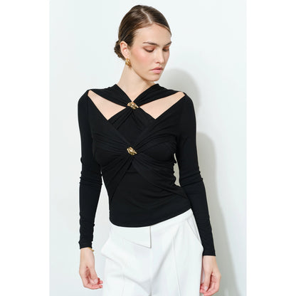 Chic Knit Cutout Gold Ring Top//preorder//
