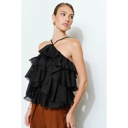 Floral Accent Tiered Ruffle Halter Top/Preorder//i/n/a/
