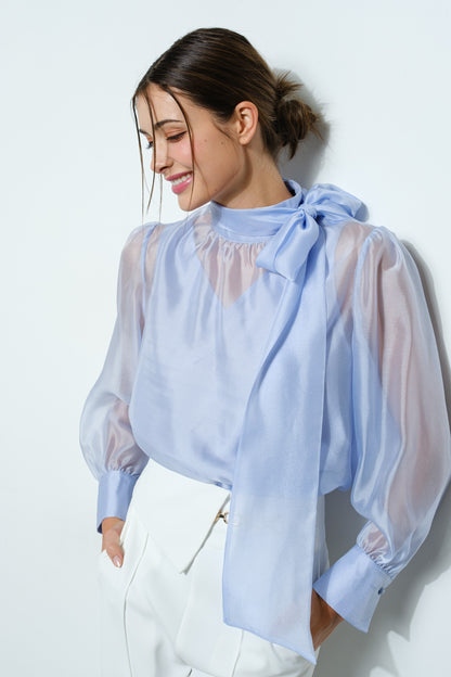 Sky Bleu Organza top