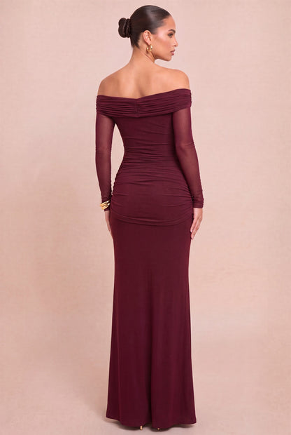 Off/s Tie Front Mesh Maxi Dress//PREORDR//